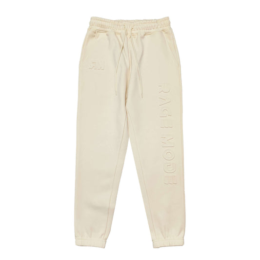 Embossed beige sweatpants